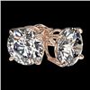 Image 4 : 3 CTW Certified H-I Quality Diamond Solitaire Stud Earrings 10K Rose Gold - REF-645W2F - 33121