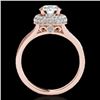 Image 2 : 1.6 CTW H-SI/I Certified Diamond Solitaire Halo Ring 10K Rose Gold - REF-178W2F - 34115