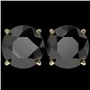 Image 1 : 5.15 CTW Fancy Black VS Diamond Solitaire Stud Earrings 10K Yellow Gold - REF-99W5F - 36716