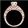 Image 2 : 1.1 CTW H-SI/I Certified Diamond Solitaire Antique Ring 10K Rose Gold - REF-156X4T - 34631