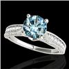 Image 1 : 1.21 CTW Si Certified Blue Diamond Solitaire Antique Ring 10K White Gold - REF-161M8H - 34725