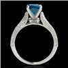 Image 2 : 1.21 CTW Si Certified Blue Diamond Solitaire Antique Ring 10K White Gold - REF-161M8H - 34725