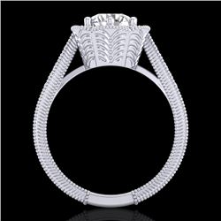 1.33 CTW VS/SI Diamond Solitaire Art Deco Ring 18K White Gold - REF-418F2N - 37103