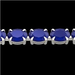 29 CTW Sapphire Eternity Designer Inspired Tennis Bracelet 14K White Gold - REF-137F5N - 23389