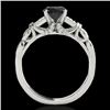 Image 2 : 1.2 CTW Certified VS Black Diamond Solitaire Ring 10K White Gold - REF-52M2H - 35253