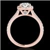 Image 2 : 1.4 CTW H-SI/I Certified Diamond Solitaire Halo Ring 10K Rose Gold - REF-181W8F - 33581