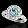 Image 1 : 2.09 CTW Si Certified Fancy Blue Diamond Solitaire Halo Ring 10K White Gold - REF-209W3F - 34428