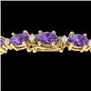 Image 1 : 12 CTW Amethyst & VS/SI Diamond Eternity Bracelet 10K Yellow Gold - REF-72T5M - 21438