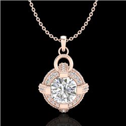 1.57 CTW VS/SI Diamond Micro Pave Stud Necklace 18K Rose Gold - REF-229Y3K - 36954