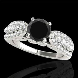 2 CTW Certified VS Black Diamond Solitaire Ring 10K White Gold - REF-95N6Y - 35271