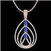 Image 2 : 2 CTW Tanzanite & Micro VS/SI Diamond Designer Necklace 14K Rose Gold - REF-116X4T - 22474
