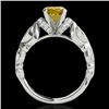 Image 2 : 1.2 CTW Certified Si Intense Yellow Diamond Solitaire Antique Ring 10K White Gold - REF-200Y2K - 346