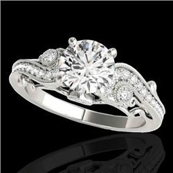 1.5 CTW H-SI/I Certified Diamond Solitaire Antique Ring 10K White Gold - REF-262T8M - 34801