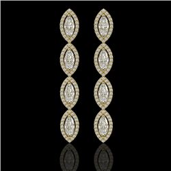 5.33 CTW Marquise Diamond Designer Earrings 18K Yellow Gold - REF-986H2A - 42658