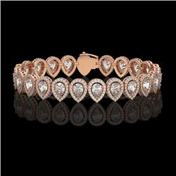 15.85 CTW Pear Diamond Designer Bracelet 18K Rose Gold - REF-2890H8A - 42771