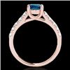 Image 2 : 2.1 CTW Si Certified Fancy Blue Diamond Solitaire Ring 10K Rose Gold - REF-280A2X - 35504
