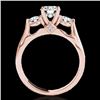 Image 2 : 1.75 CTW H-SI/I Certified Diamond 3 Stone Ring 10K Rose Gold - REF-241X8T - 35377