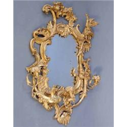 A 19th century giltwood and gesso Chinese Chippendale design girandole, decorated with ho ho bird...