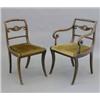 Image 1 : A set of six Regency simulated rosewood dining chairs, (including two with arms), with rope twist...
