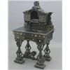 Image 1 : A Louis Philippe ebonised bonheur du jour, with superstructure of small drawers and pull out lett...