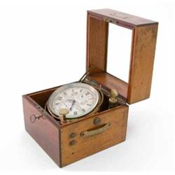 A Victorian mahogany cased two and half day marine chronometer, with silvered Roman dial with sub...