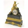 Image 1 : A French ormolu and painted metal mantel clock, with silverd dial, signed Laine a Paris, surmount...