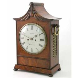 A Regency mahogany and rosewood repeating bracket clock, with painted Roman dial signed Slater, B...