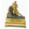 Image 1 : An early 19th century French bronze and ormolu clock case, surmounted with a fallen warrior, lack...