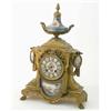 Image 1 : A 19th century French ormolu and porcelain mantel clock, with architectural case, 16ins...