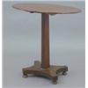 Image 1 : An early Victorian oval top occasional table, on octagonal stem, platform and four bun feet, 2ft...