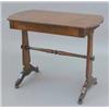 Image 1 : An early Victorian mahogany side table, with drawer on end standards with turned stretcher, 2ft 1...