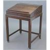 Image 1 : A George III mahogany clerk's desk, on separate chamfered leg base fitted brass castors, 1ft 1ins...