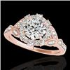Image 1 : 1.5 CTW H-SI/I Certified Diamond Solitaire Halo Ring 10K Rose Gold - REF-174H5A - 33761
