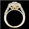 Image 2 : 2.05 CTW H-SI/I Certified Diamond Solitaire Halo Ring 10K Yellow Gold - REF-225Y5K - 34587