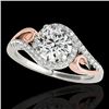 1.25 CTW H-SI/I Certified Diamond Solitaire Halo Ring 10K White & Rose Gold - REF-155M5H - 34169