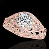 1.36 CTW H-SI/I Certified Diamond Solitaire Antique Ring 10K Rose Gold - REF-172T8M - 34712