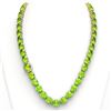 Image 4 : 148 CTW Peridot & VS/SI Diamond Halo Micro Solitaire Necklace 14K Yellow Gold - REF-913M8H - 22308
