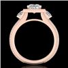 Image 1 : 2.5 CTW Princess VS/SI Diamond Micro Pave 3 Stone Ring 18K Rose Gold - REF-527M3H - 37197