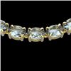 45 CTW Aquamarine Eternity Designer Inspired Tennis Necklace 14K Yellow Gold - REF-418F5N - 23400