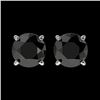 1.61 CTW Fancy Black VS Diamond Solitaire Stud Earrings 10K White Gold - REF-36Y2K - 36612