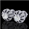 2.01 CTW VS/SI Diamond Art Deco Micro Pave Stud Earrings 18K White Gold - REF-272T8M - 36995