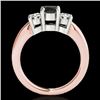 Image 2 : 2 CTW Certified VS Black Diamond 3 Stone Solitaire Ring 10K Rose Gold - REF-185T5M - 35443