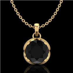 1.13 CTW Fancy Black Diamond Solitaire Art Deco Stud Necklace 18K Yellow Gold - REF-94N5Y - 37424