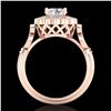 1.2 CTW VS/SI Diamond Solitaire Art Deco Ring 18K Rose Gold - REF-345H2A - 37050
