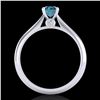 Image 4 : 0.56 CTW Fancy Intense Blue Diamond Solitaire Art Deco Ring 18K White Gold - REF-81W8F - 38188