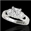 1.6 CTW VS/SI Certified Princess Cut Diamond 3 Stone Ring 10K White Gold - REF-385Y8K - 35421