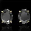 10 CTW Black VS/SI Diamond Designer Solitaire Stud Earrings 18K Yellow Gold - REF-218T5M - 21656