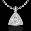 1.50 CTW Micro Pave Halo VS/SI Diamond Necklace 18K White Gold - REF-385W8F - 20524