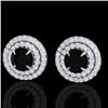 2 CTW Micro Pave VS/SI Diamond Stud Earrings Double Halo 18K White Gold - REF-109F3N - 21465