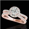 1.55 CTW H-SI/I Certified Diamond Solitaire Halo Ring 10K Rose Gold - REF-178K2W - 33847